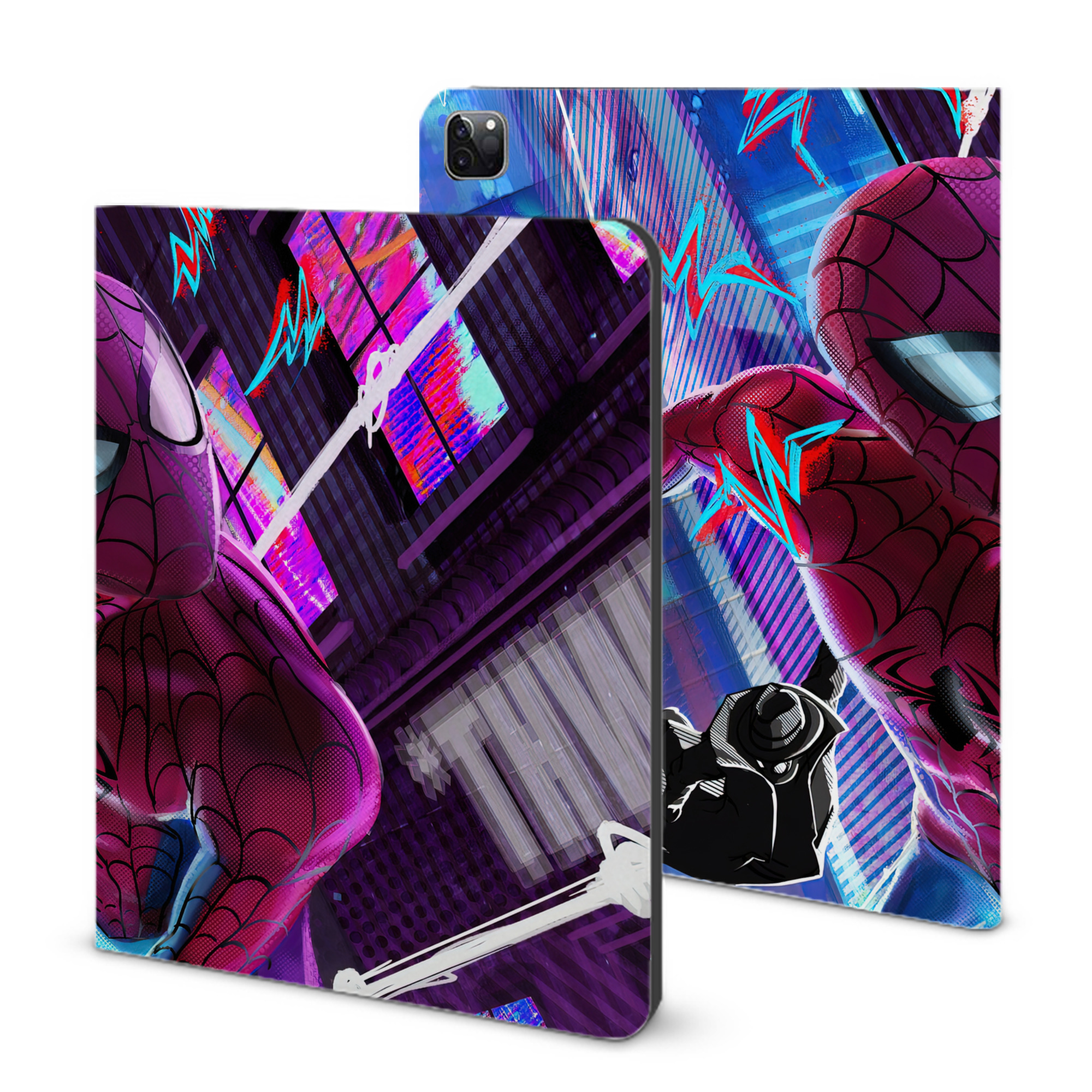 （画像用） Spider Man スパイダーマン IPad ケース ブック型 PUレザー TPU 耐衝撃 軽量 薄型 ペン収納なし 全面保護 IPad 各モデル対応